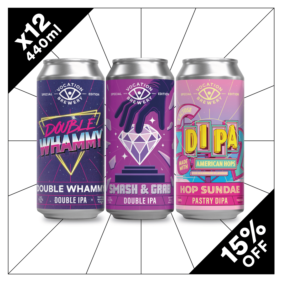Vocation Big DIPA Mixed Case | Mixed DIPA Pack | 12 x 440ml - Vocation Brewery