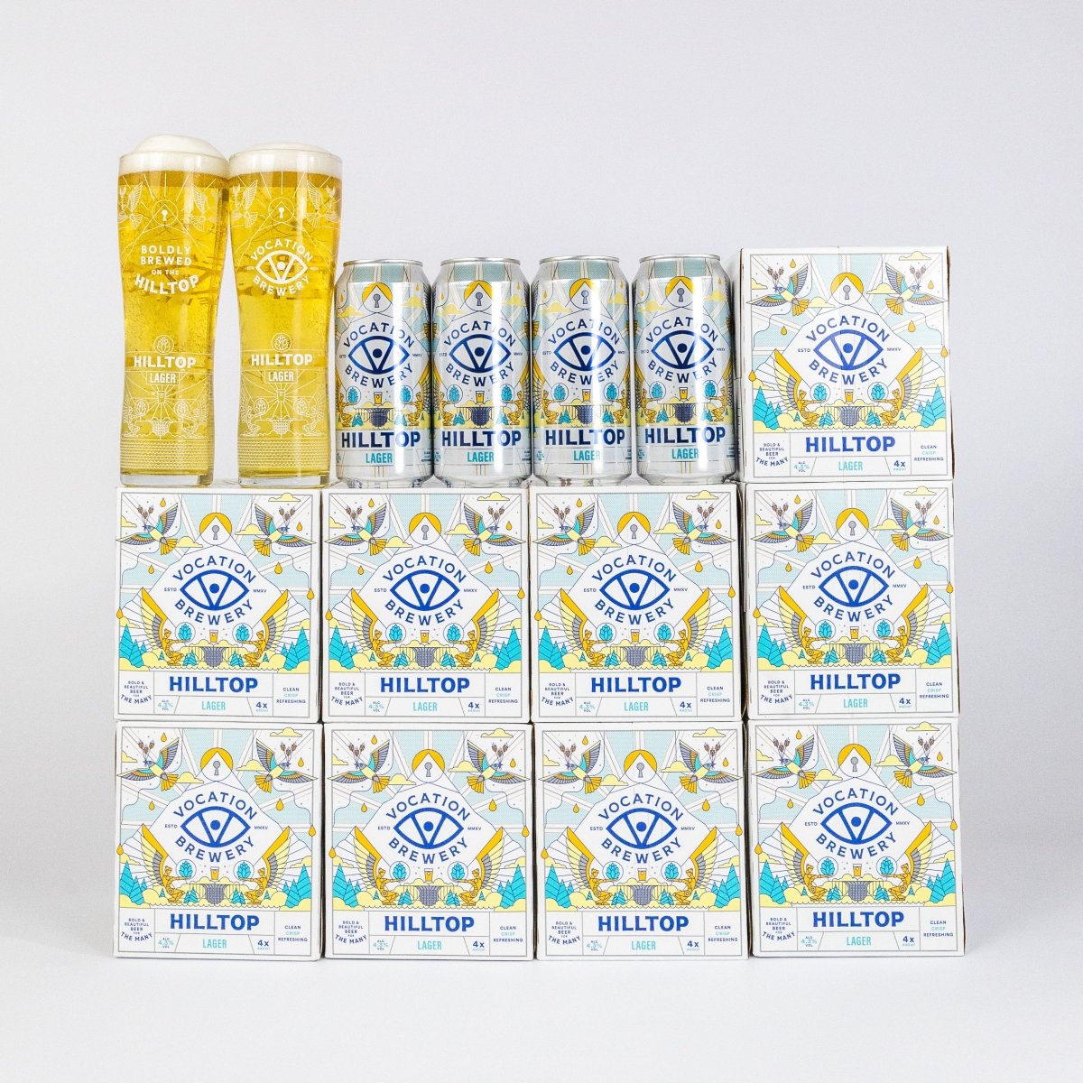 Vocation Big Value Lager Case | Lager Pack | 40 x 440ml & 2 Glasses - Vocation Brewery