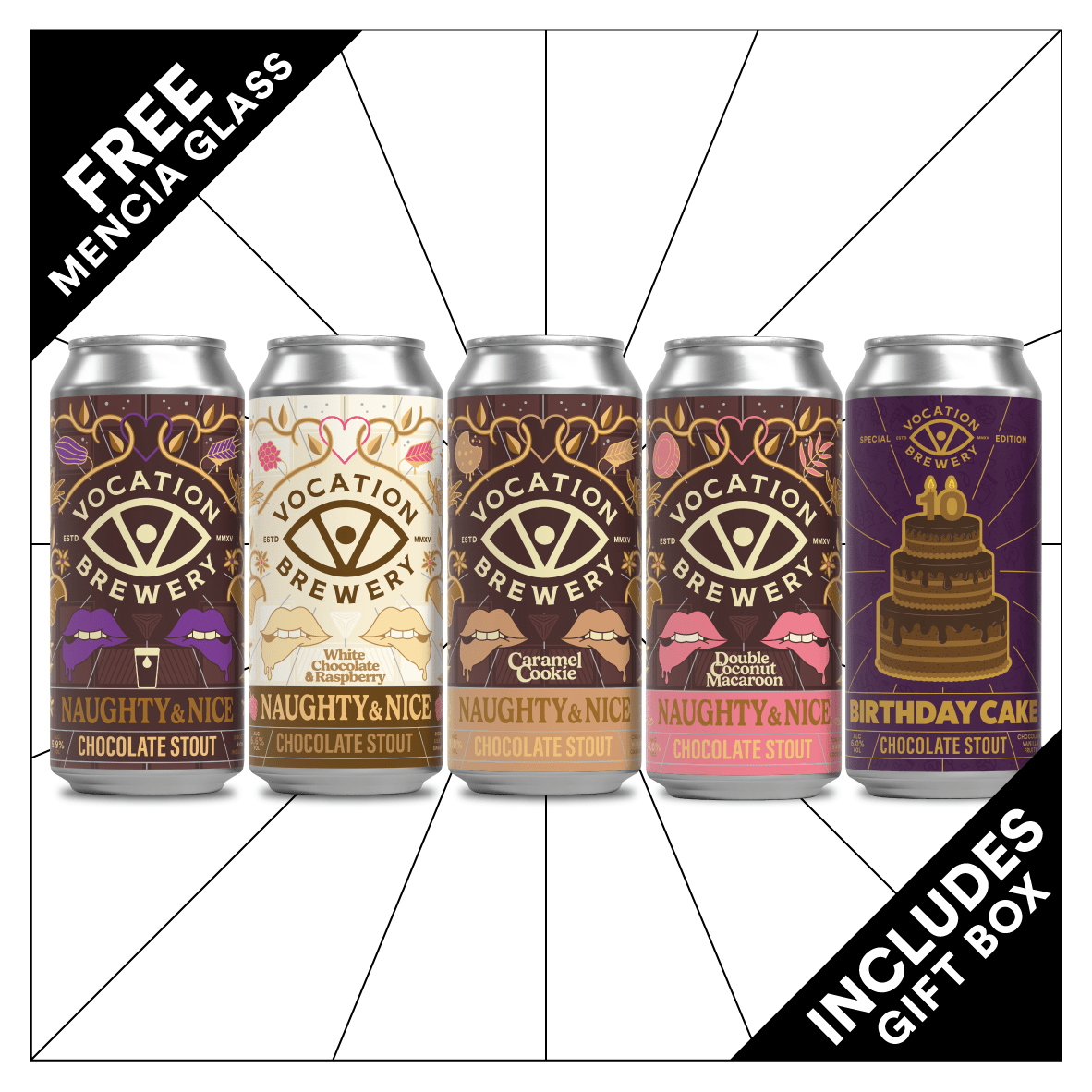 Vocation Chocolate Stout Gift Set | Indulgent Stout Gift Pack | 5 x 440ml & Glass - Vocation Brewery