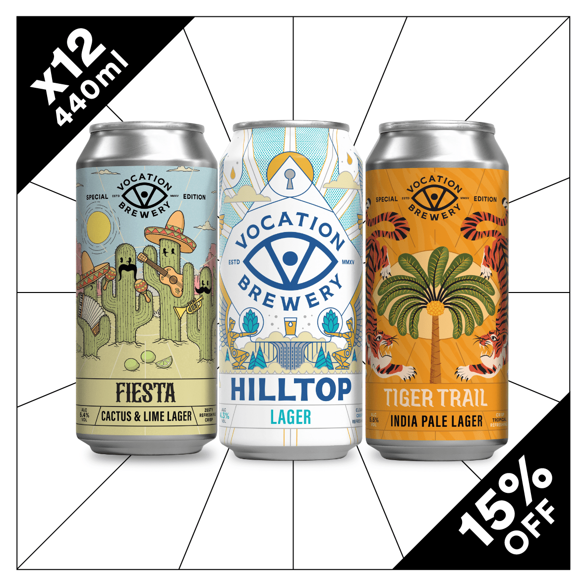 Vocation Craft Lager Mixed Case | Mixed Lager Pack | 12 x 440ml - Vocation Brewery