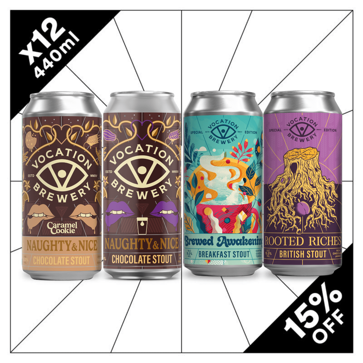 Vocation Decadent Stout Mixed Case | Mixed Stout Pack | 12 x 440ml - Vocation Brewery