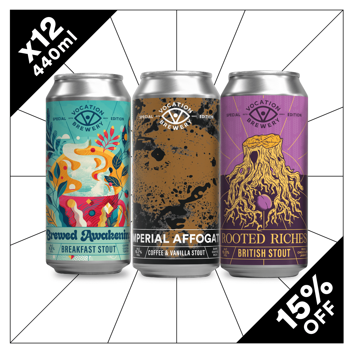 Vocation Decadent Stout Mixed Case | Mixed Stout Pack | 12 x 440ml - Vocation Brewery
