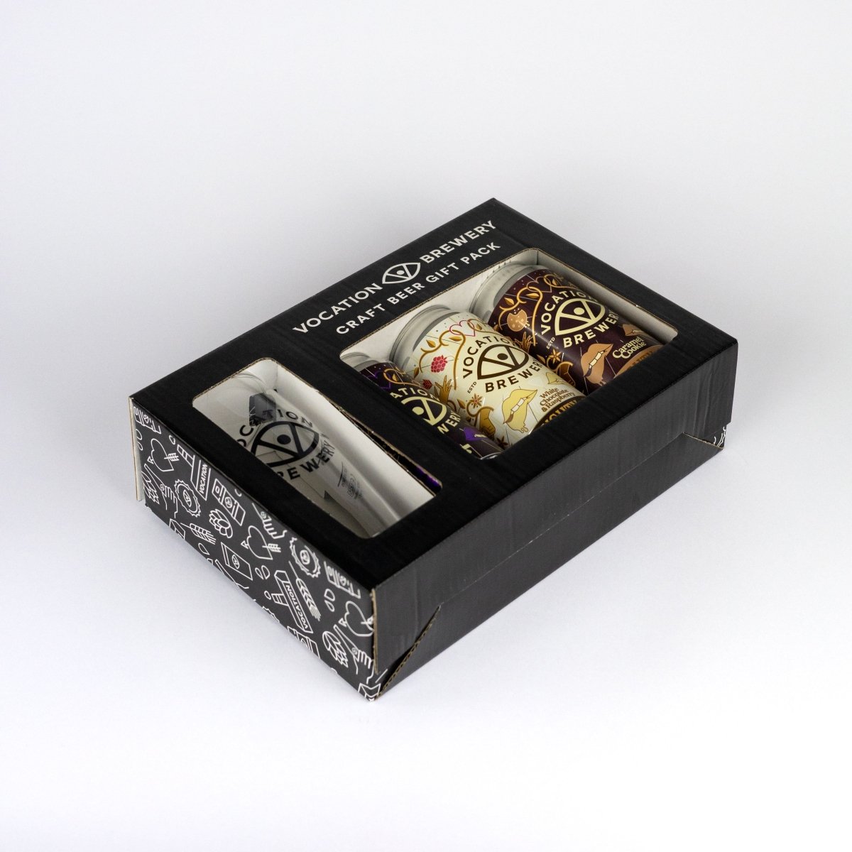 Vocation Naughty & Nice Gift Set | Chocolate Stout Gift Pack | 3 x 440ml Cans & Glass - Vocation Brewery
