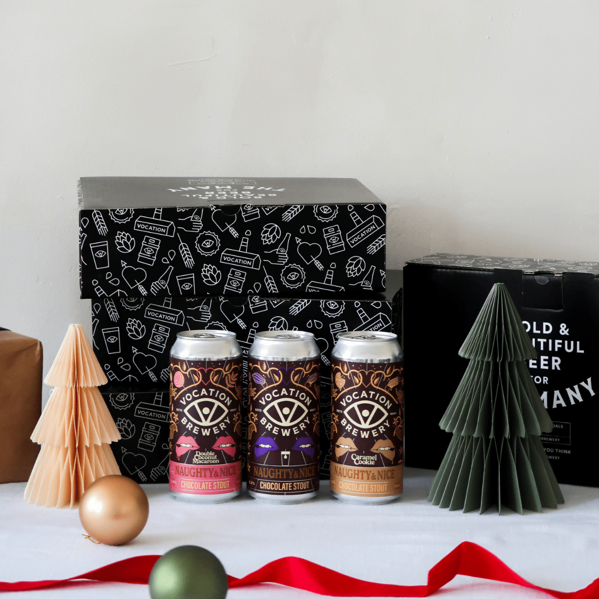 Vocation Naughty & Nice Gift Set | Chocolate Stout Gift Pack | 3 x 440ml Cans & Glass - Vocation Brewery