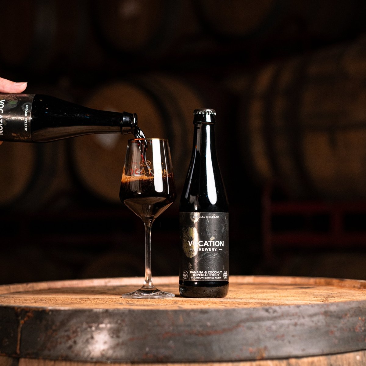 Banana & Coconut Imperial Stout | Bourbon Barrel Aged 10.2% 330ml Bottle - Vocation Brewery