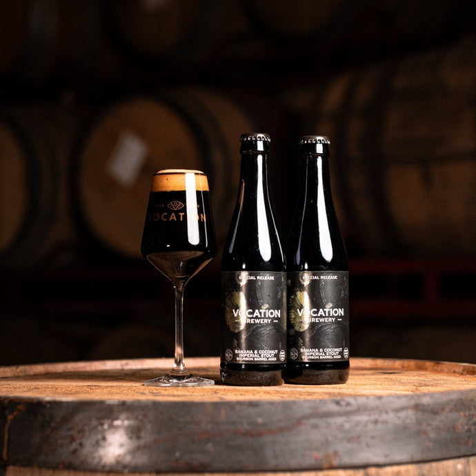 Banana & Coconut Imperial Stout | Bourbon Barrel Aged 10.2% 330ml Bottle - Vocation Brewery