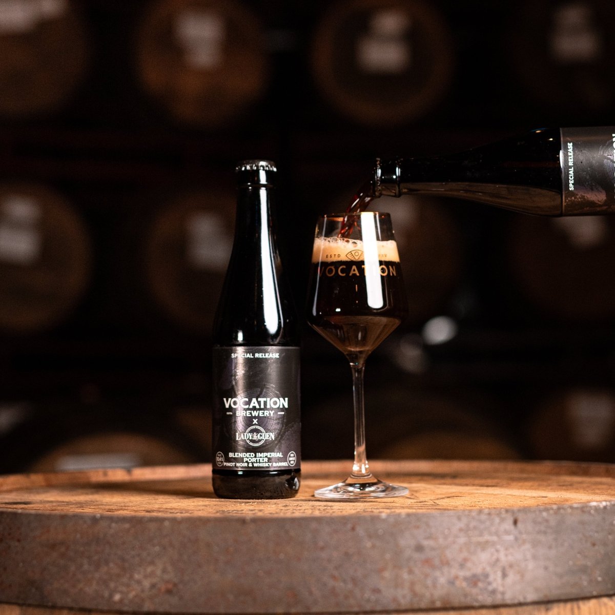 Blended Imperial Porter | Pinot Noir & Whisky Barrel Aged 10.4% 330ml bottle - Vocation Brewery