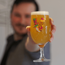 Load image into Gallery viewer, Hop, Skip &amp; Juice &#39;Jump for Juice&#39; Stemmed Pint Glass - Vocation Brewery
