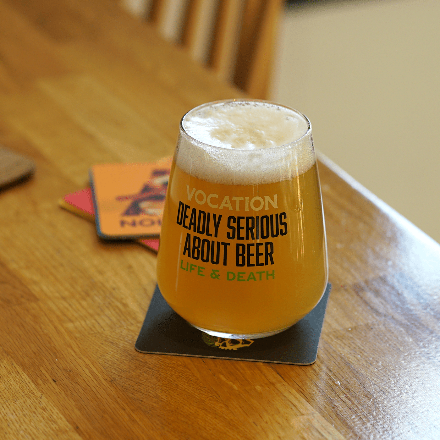 Life and Death 'Deadly Serious About Beer' Allegra Glass - Vocation Brewery