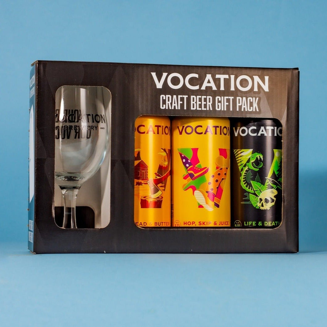 Vocation IPA Gift Set | 3 x 440ml Cans & Glass - Vocation Brewery