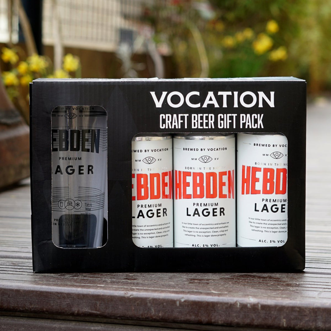 Vocation Lager Gift Set | 3 x 440ml Cans & Glass - Vocation Brewery