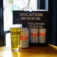 Load image into Gallery viewer, Vocation Lager Gift Set | 3 x 440ml Cans &amp; Glass - Vocation Brewery
