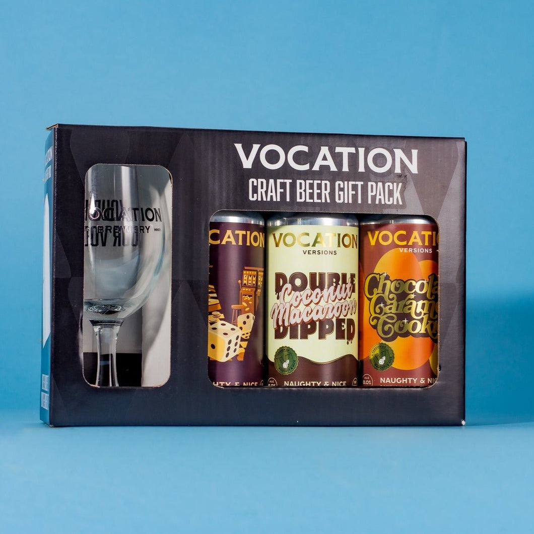 Vocation Naughty & Nice Gift Set | 3 x 440ml Cans + Glass - Vocation Brewery